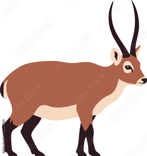 Antelope side view with brown and beige colors vector illustration animal wildlife design 