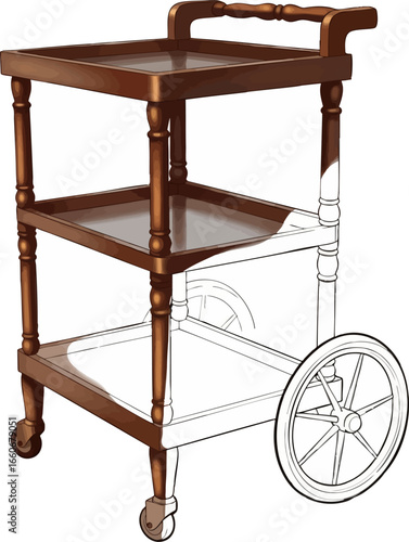 The Host's Helper A Serving Cart Sketch