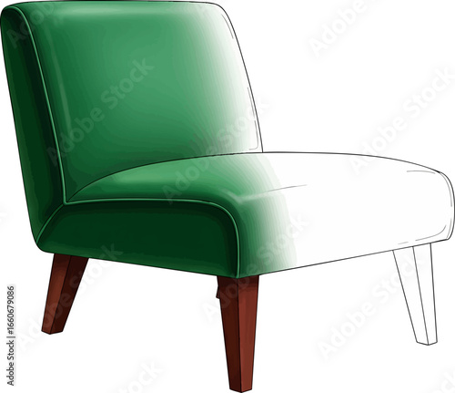 The Low Profile A Slipper Chair Sketch