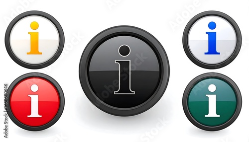 Set of info icons in various colors