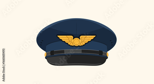Captivating pilot hat illustration showcases professional aviation attire