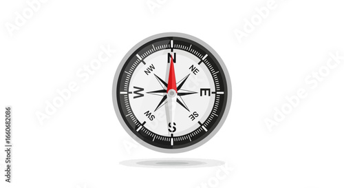 Elegant Vector Illustration of a Modern Compass Navigational Tool