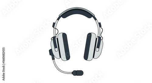 Isolated communication headset featuring adjustable microphone and speakers