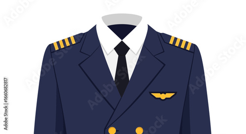 Sophisticated airline pilot uniform symbolizes professionalism and experience