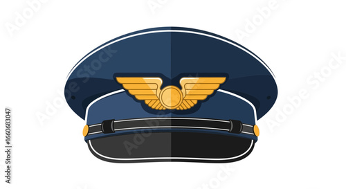 Stylized Pilot Cap Depicting Aviation Expertise and Authoritative Style