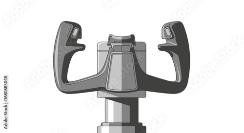 Stylized monochrome aircraft control yoke illustration with subtle gradients