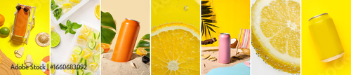 Collage of soda drinks with...