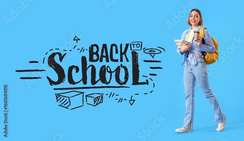 Female student with books o...