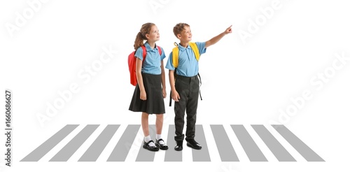 Cute little students on ped...