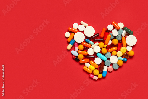 Heart made of different pil...