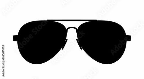 Black Aviator Sunglasses Vector Illustration Icon