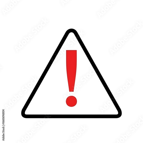 A red exclamation point inside a black triangle, a universal symbol of warning. 