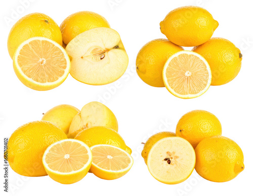 Wallpaper Mural Arrangement of Fresh Yellow Lemons with Halved and Whole Slices Displayed on Transparent Background Torontodigital.ca