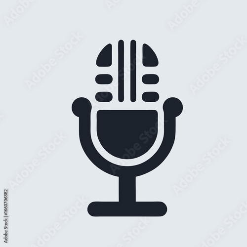 Minimalist Dark Grey Microphone Icon for Audio Recording.