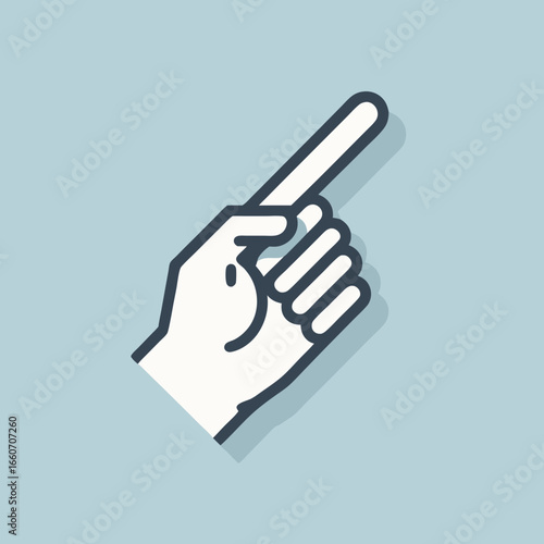 Stylized Hand Icon with Index Finger Pointing Up.