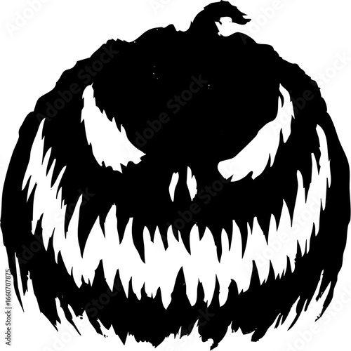 Halloween pumpkin carving ideas scary jack o lantern face black and white art