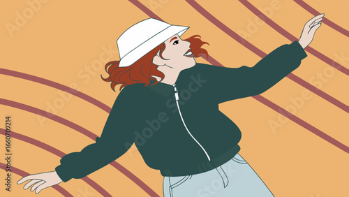 Joyful Woman in a Stylish Outfit.