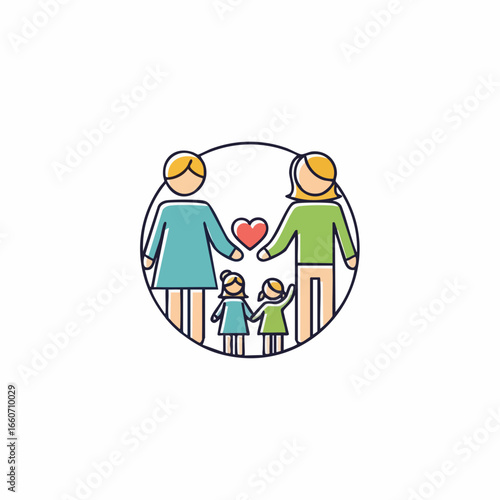 Family with Two Children Icon