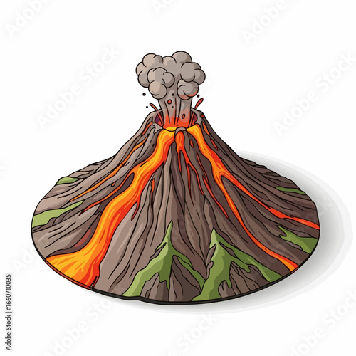 Erupting Volcano Illustration