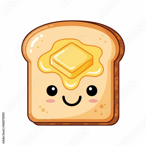 Butter and Toast Cartoon Illustration