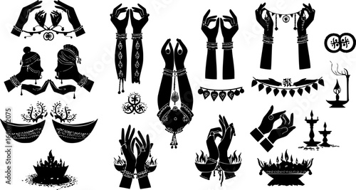 Seasonal Wristbands silhouette vector