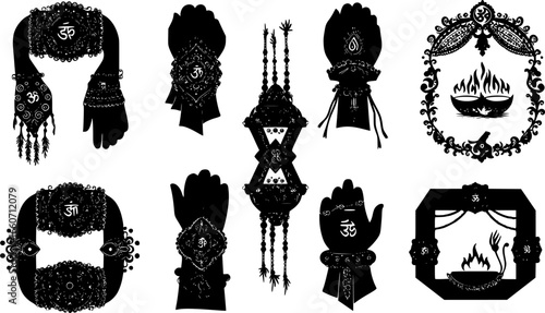 Seasonal Wristbands silhouette vector