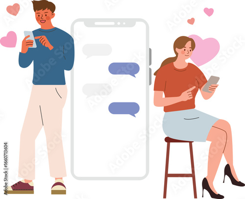 Flat illustration of dating app concept