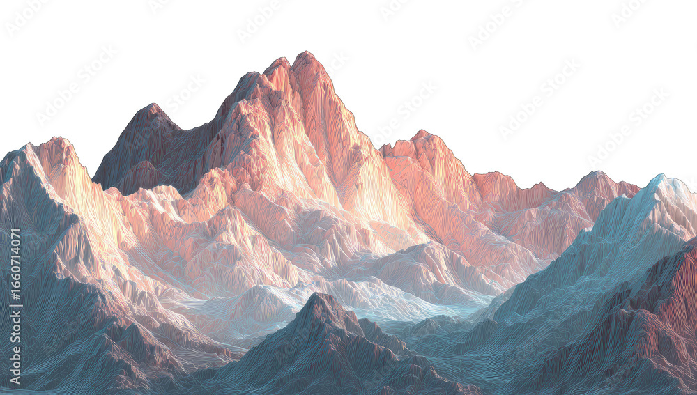 Fototapeta premium Majestic mountain range bathed in soft light