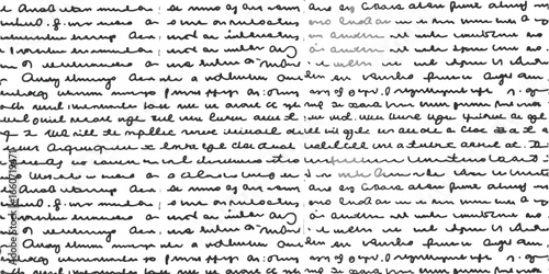 Chaotic Handwriting Seamless Pattern on White Background Textural Abstract Design