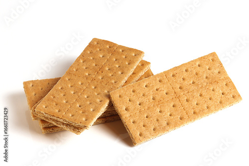 Crunchy Graham Crackers isolated on white background