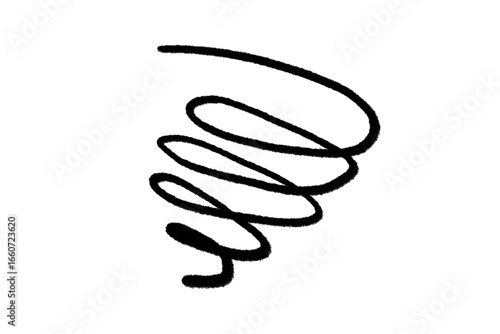 Εκτύπωση καμβά Hand-drawn droop wavy comic mark (gloom symbol, black, transparent PNG)
