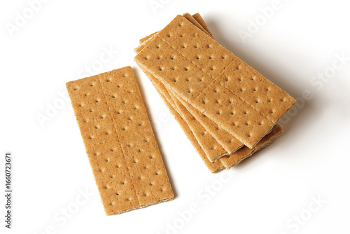 Crunchy Graham Crackers isolated on white background