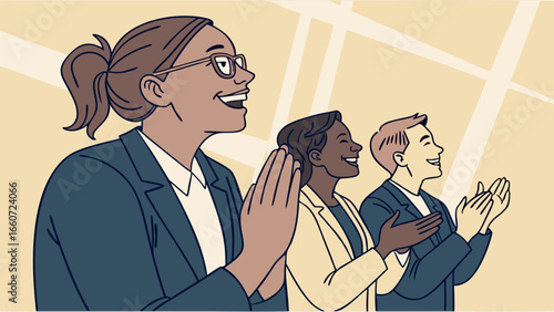 Diverse Group of People Clapping Hands Together.