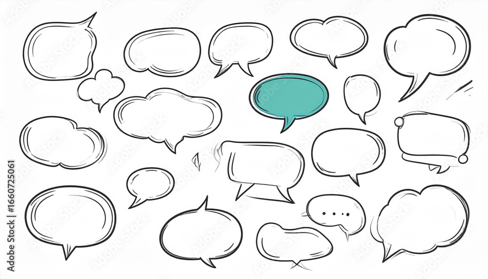 Obraz premium Speech Bubble Brushstroke Set