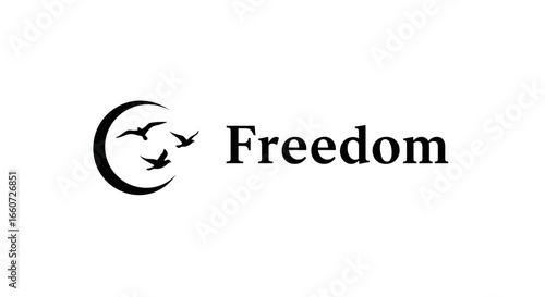 The enduring power of freedom represented by soaring birds within a crescent moon symbolizing hope growth and liberation for all people seeking a better future