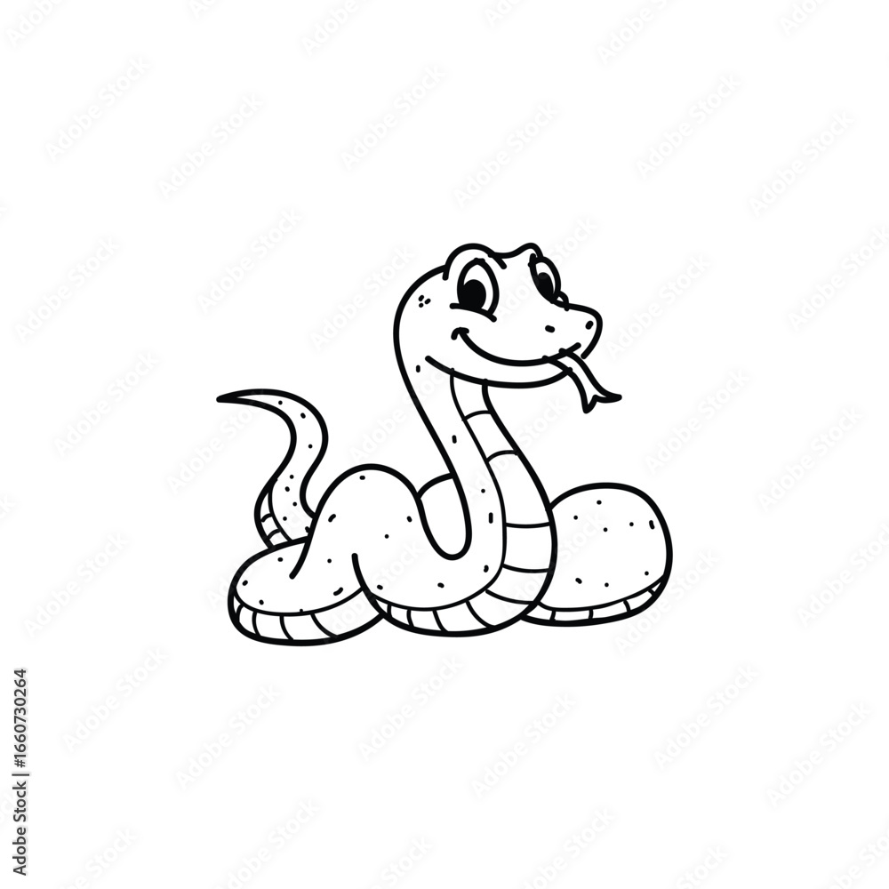 Fototapeta premium Adorable Cartoon Snake Illustration