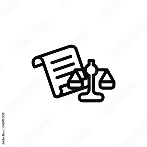 Legal Document and Scales of Justice Icon