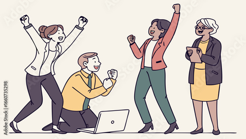 Celebrating Team Success with Excitement and Joy.