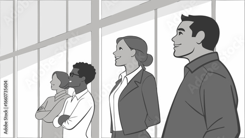 Diverse Business Team Looking Towards Future Success.