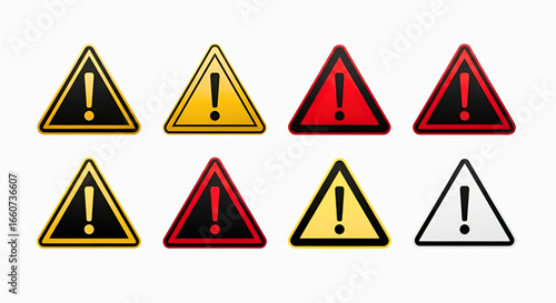 Assorted Warning Signs A Colorful Collection of Alert Symbols