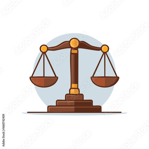 Law Scales of Justice Flat Vector Illustration Symbol Legal Fairness Icon
