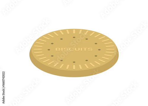 Marie biscuit. Simple flat illustration.