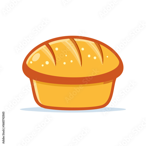Freshly Baked Loaf of Bread with Golden Crust Illustration