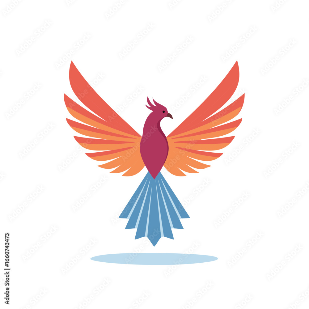 Fototapeta premium Stylized Phoenix Icon Graphic Design with Elegant Wing Design Elements