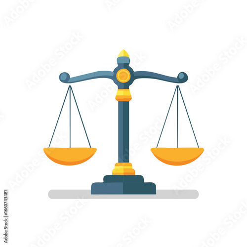 Iconic scales of justice symbol for law, equality, balance, and legal matters