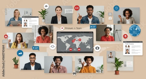 Video conference diverse group online meeting