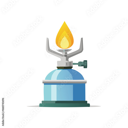 Camping stove with flame for outdoor cooking and adventure journeys Lightweight gear for hiking and backpacking expeditions