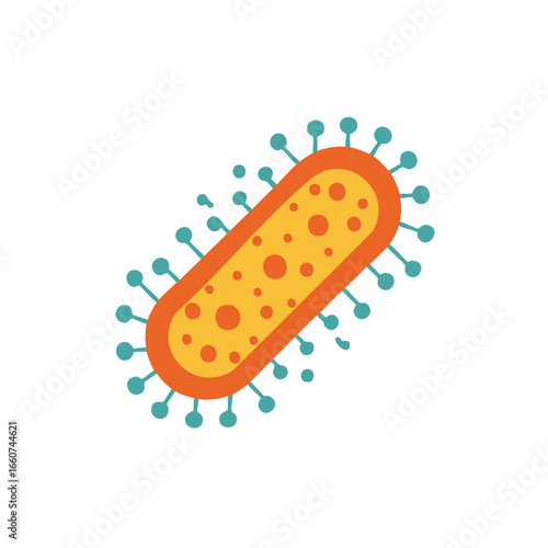 Stylized Vector Bacteria Illustration Germs Health Medical Science Concept
