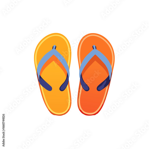 A Pair of Colorful Flip Flops for Summer Beach Adventures and Relaxing Vacation Days