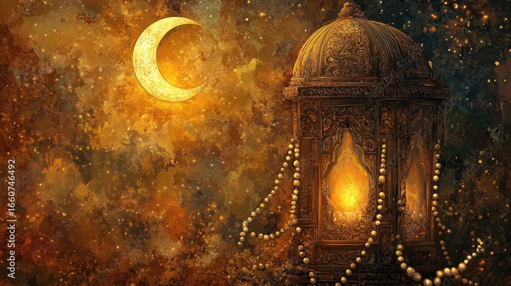 Fototapeta premium Night Sky Lantern Fantasy